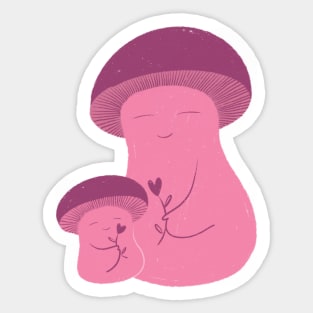 Love mushroom mum and kid Sticker